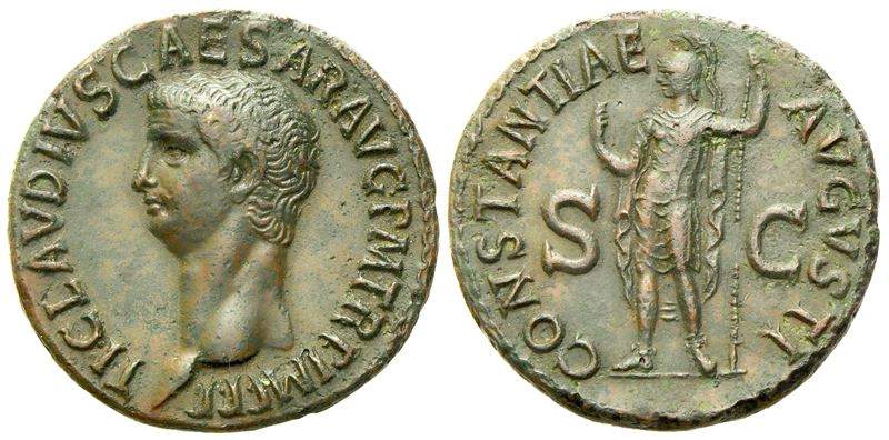 Claudius (41-54), As, Rome, c. AD 50-54; Æ (g 10,93; mm 28)