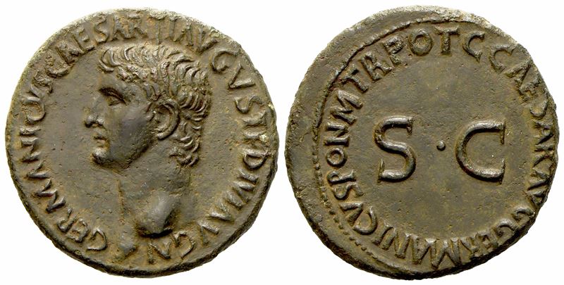 Germanicus, As struck under Gaius (Caligula), Rome, c. AD 37-41; Æ (g 11,15; mm 27)