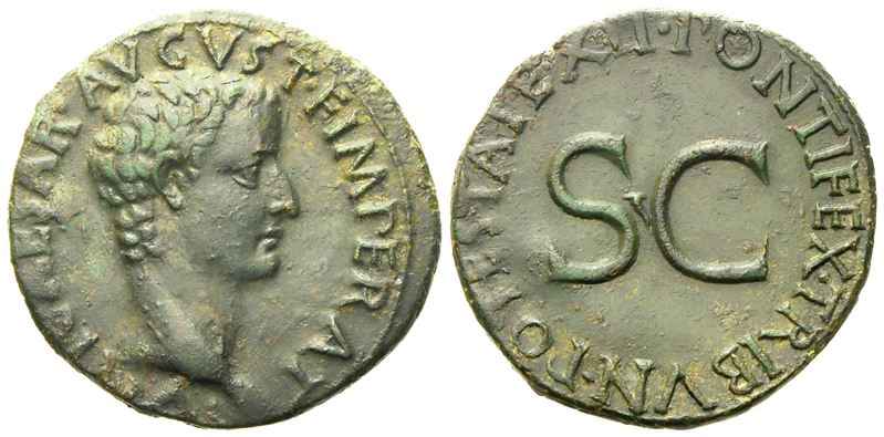 Tiberius Caesar, As struck under Augustus, Rome, AD 10-11; Æ (g 10,70; mm 28)