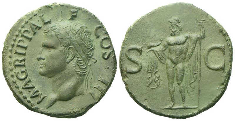 Agrippa, As struck under Gaius (Caligula), Rome, c. AD 37-41; Æ (g 11,15; mm 28)