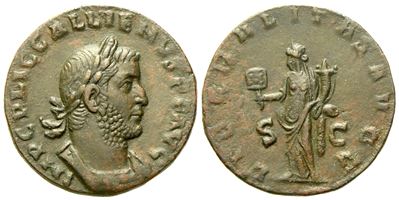 Gallienus (253-268), Sestertius, Rome, Ad 255-256; Æ (g 15,00; MM 27)