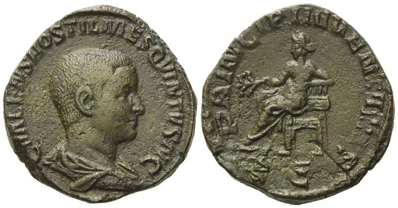 Hostilian Caesar, Sestertius Struck Under Trajan Decius, Rome, Ad 251; Æ (g 19,52; MM 29)