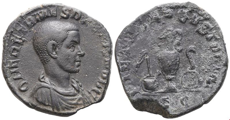 Herennius Etruscus as Caesar, Sesterzio battuto sotto Traiano Decio, Roma, 250–251