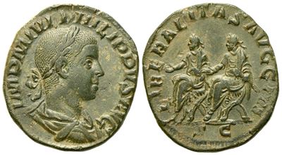 Philip II (247-249), Sestertius, Rome, C. Ad 247-249; Æ (g 14,70; MM 29)