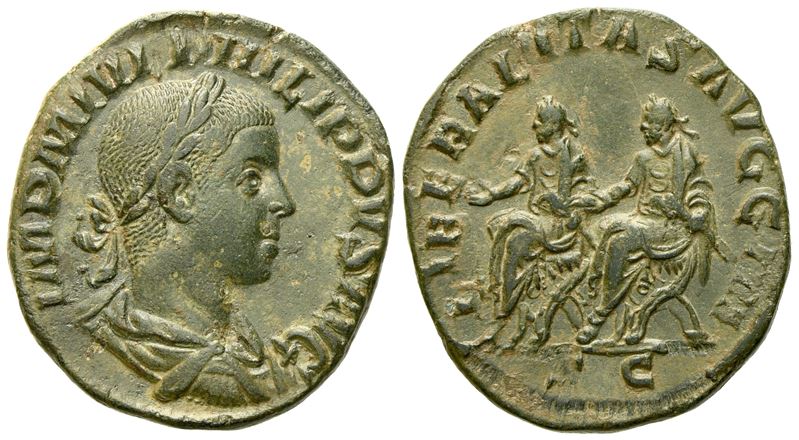 Philip II (247-249), Sestertius, Rome, C. Ad 247-249; Æ (g 14,70; MM 29)