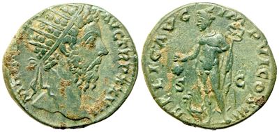 Marcus Aurelius (161-180), Dupondius, Rome, Ad 172-173; Æ (g 8,24; MM 24)