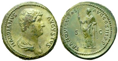 Hadrian (117-138), As, Rome, Ad 129-130; Æ (g 11,71; MM 27)