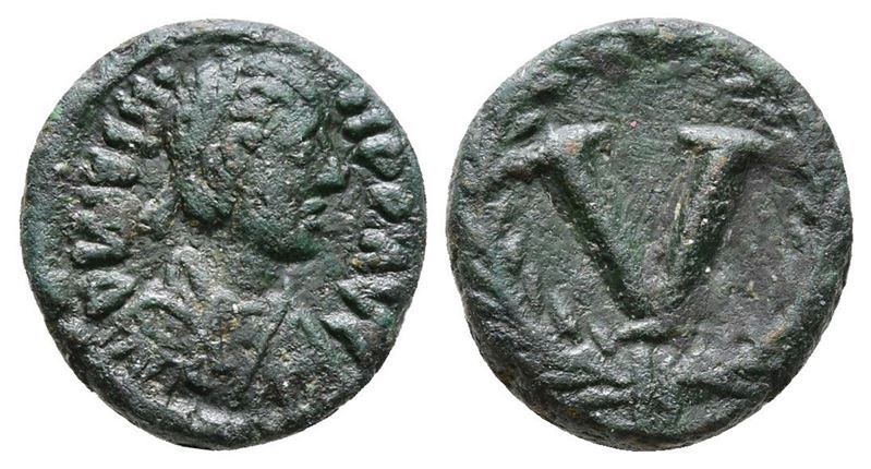 Justinian i (527-565). Æ 5 Nummi (12mm, 1.67g).
