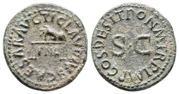 Claudius (41-54). Æ Quadrans (18mm, 2.97g).