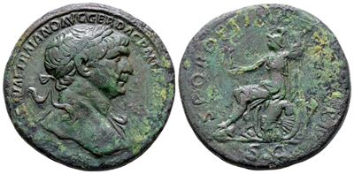 Trajan (98-117). Æ Sestertius (34 MM, 24.82 G).