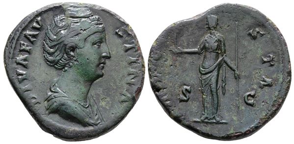 Diva Faustina Senior (died AD 140/1). Æ Sestertius (30 mm, 23.53 g).