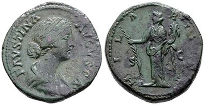 Faustina Junior (augusta, 147-175). Æ Sestertius (32 MM, 27.27 G).