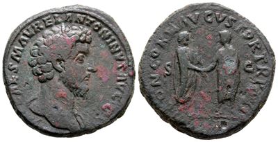 Marcus Aurelius (161-180). Æ Sestertius (32 MM, 23.01 G).