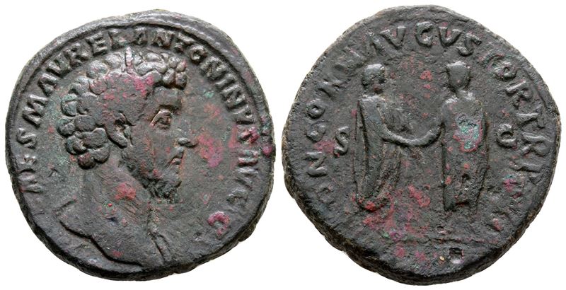 Marcus Aurelius (161-180). Æ Sestertius (32 MM, 23.01 G).