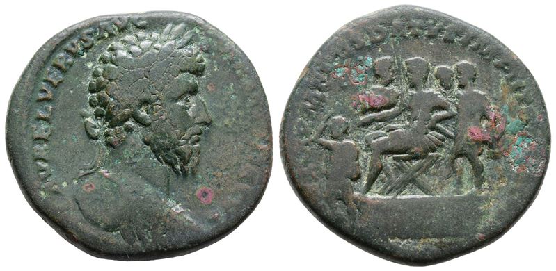 Lucius Verus (161-169). Æ Sestertius (31 MM, 22.53 G).