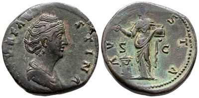 Diva Faustina Senior (died 140/1). Æ Sestertius (31 MM, 27.58 G).