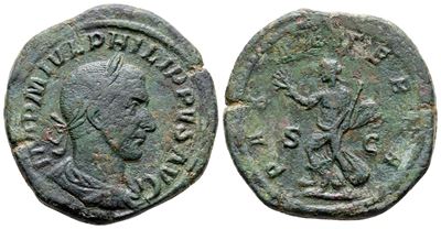 Philip i (244-249). Æ Sestertius (32 MM, 22.70 G).