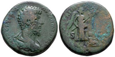 Lucius Verus (161-169). Æ Sestertius (31 MM, 22.51 G).