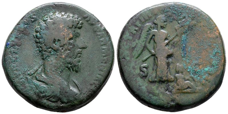 Lucius Verus (161-169). Æ Sestertius (31 MM, 22.51 G).