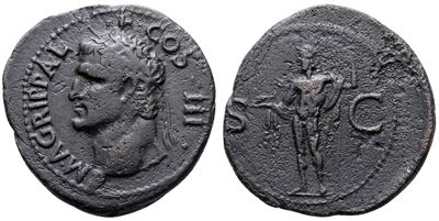 Agrippa (died 12 Bc). Æ As (30 MM, 10.59 G).