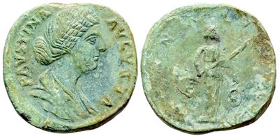 Faustina Junior (augusta, 147-175). Æ Sestertius (30 MM, 18.25 G).