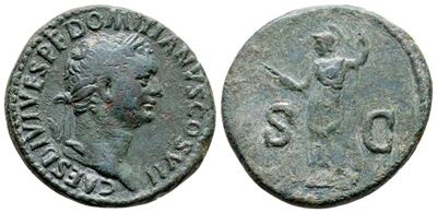 Domitian (caesar, 69-81). Æ As (27 MM, 10.22 G).
