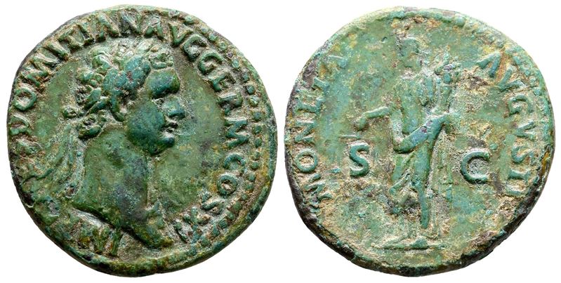 Domitian (81-96). Æ As (28 MM, 10.55 G).