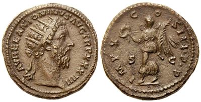 Marcus Aurelius (161-180), Dupondius, Rome C. Ad 179-180. Æ (g 13,65; MM 25,7)