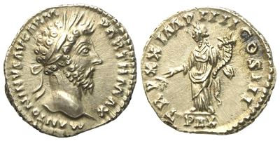 Marcus Aurelius (138-161), Denarius, Rome, Ad 166; Ar (g 3,45; MM 17,7)