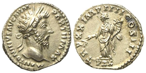 Marcus Aurelius (138-161), Denarius, Rome, AD 166; AR (g 3,45; mm 17,7)