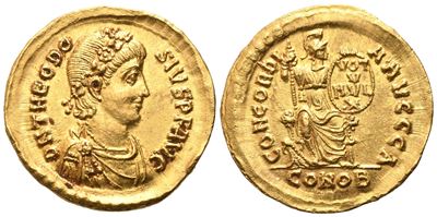Theodosius I (379-395), Solidus, Constantinople, 384