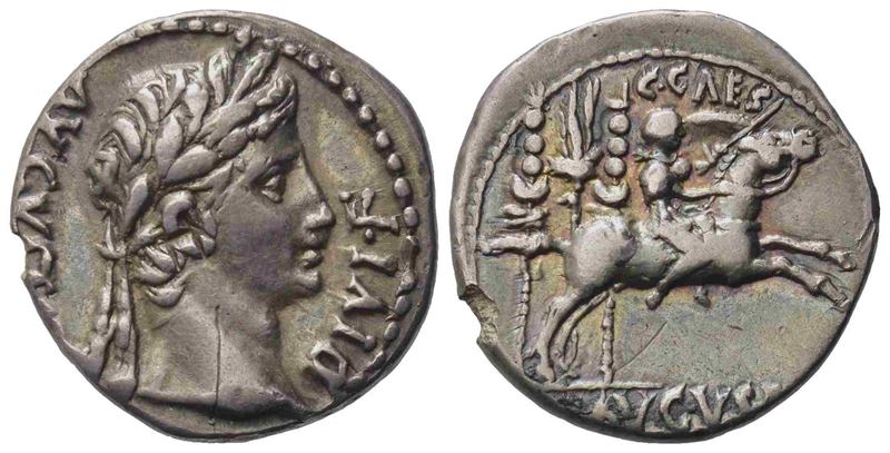 Augustus (27 Bc-ad 14), Denarius, Lugdunum, 8 Bc; Ar (3,81 G; 18 MM)