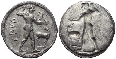 Bruttium, Kaulonia, Stater, C. 525-500; Ar (8,33 G; 30,3 MM)