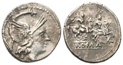 Kop Series, Corcyra(?), 211-210 Bc. Ar Quinarius (15 MM, 2.23 G).