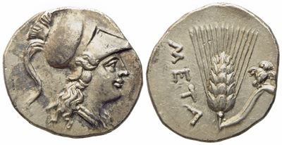 Lucania, Metapontion, Punic Occupation (C. 215-207 Bc), Half Shekel; Ar (g 3,55; MM 18,3)