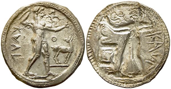 Bruttium, Kaulonia (late 6th century BC), Stater, AR (g 7,96; mm 29,4)