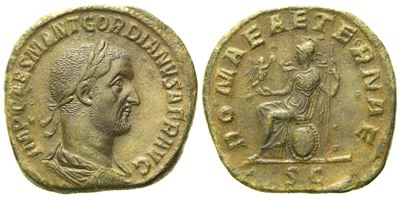 Gordian i (238), Sestertius, Rome, April Ad 238; Æ (g 21,15; MM 30)