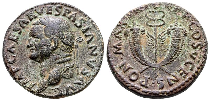 Vespasian (69-79). Æ Dupondius (26 MM, 10.98 G).