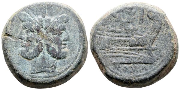 Wreath series, Uncertain mint, 211-208 BC. Æ As (35 mm, 49.41 g).
