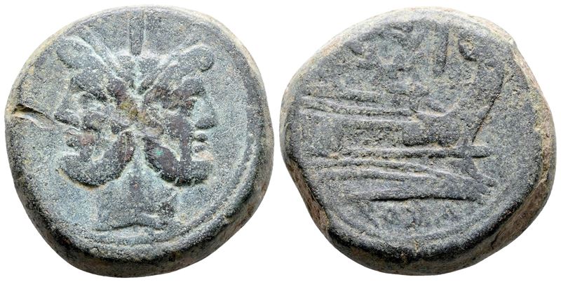 Wreath Series, Uncertain Mint, 211-208 Bc. Æ As (35 MM, 49.41 G).