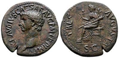 Claudius (41-54). Æ Dupondius (30 MM, 12.51 G).