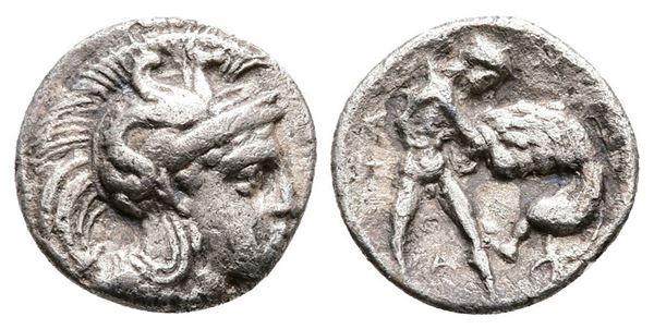 Southern Apulia, Tarentum, c. 380-325 BC. AR Diobol (11mm, 0.76g).