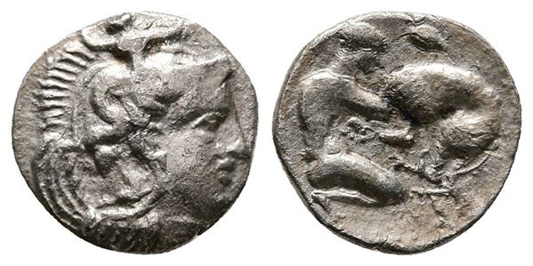 Southern Apulia, Tarentum, c. 325-280 BC. AR Diobol (11mm, 0.85g).
