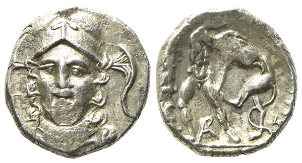 Calabria, Tarentum (c. 280-228 BC), Diobol; AR (0,98 g; 10,4 mm)