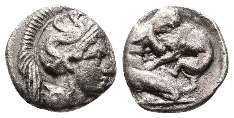 Southern Apulia, Tarentum, c. 380-325 BC. AR Diobol (12mm, 0.92g).