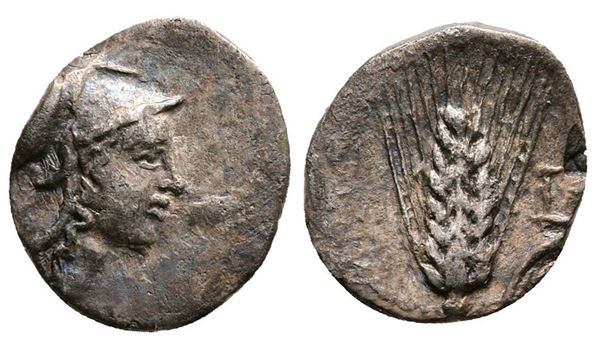 Southern Lucania, Metapontion, c. 325-275 BC. AR Diobol (11mm, 0.75g).  - Auction Greek, Roman and Byzantine Coins	 - Bertolami Fine Art - Prague