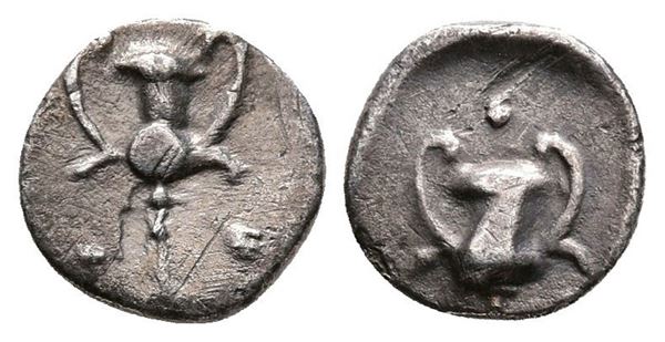 Southern Apulia, Tarentum, c. 280-228 BC. AR Obol (9mm, 0.41g).  - Auction Greek, Roman and Byzantine Coins	 - Bertolami Fine Art - Prague