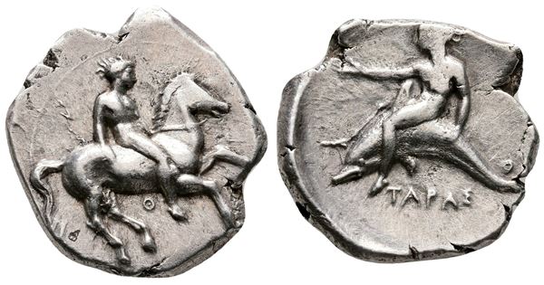 Southern Apulia, Tarentum, c. 365-355 BC. AR Nomos (22mm, 7.57g).