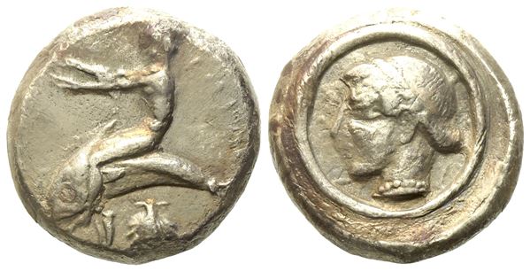 Calabria, Tarentum (c. 470-465), Nomos; AR (7,90 g; 17 mm)