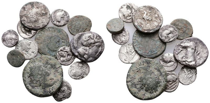 Lot Of 13 Greek And Roman Coins. Lot Sold As Is, No Return